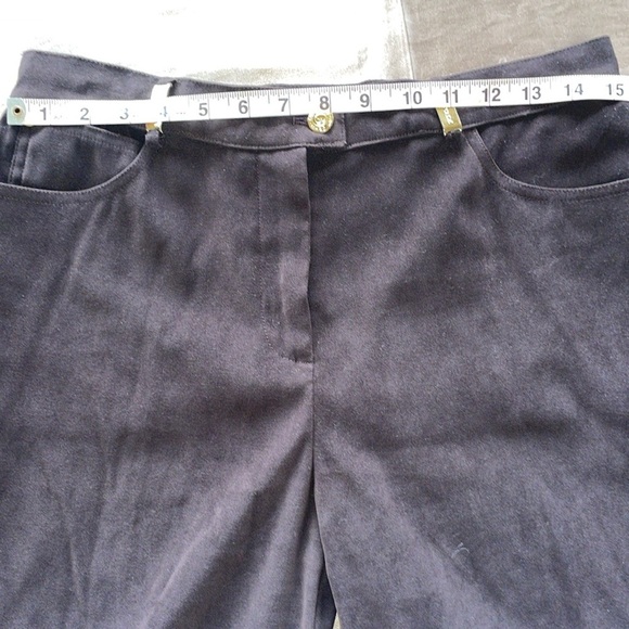 St John by Marie Gray Brown Gold Accent Tailored Straight Leg Trousers Pants Sz8 - Picture 9 of 16